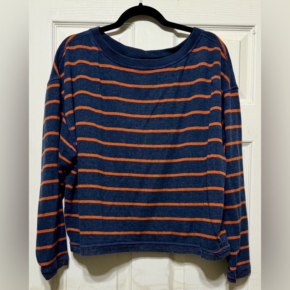 Prana Long Sleeve Striped Sweatshirt, Medium